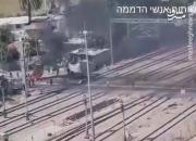 فیلم/ قطع مسیر تردد قطارها به تل‌آویو توسط فلسطینیان