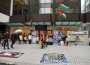 اعتراض فعالان لندنی به همکاری یک شرکت انگلیسی در شکنجه اسرای فلسطینی + تصاویر