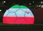 عکس/ نقش پرچم ایران به شکل توپ فوتبال در قطر