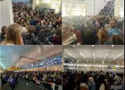 عکس/ معطلی مسافران در فرودگاه‌های آمریکا