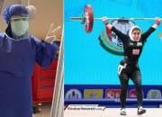 عکس/ اولین دختر وزنه بردار ایران به مبارزه با کرونا رفت