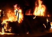 آتش‌سوزی اتوبوس در آزاد راه تهران پردیس +فیلم