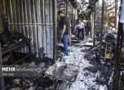 عکس/ آتش‌سوزی در بازارچه‌ای در سنندج