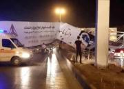 سقوط پل هوایی بر روی خودرو در مشهد
