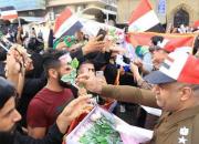 پرچم‌های آمریکا و اسرائیل در عراق و لبنان لگدمال شد