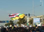 عکس/ پرچم کشورهای محور مقاومت در مراسم تشییع