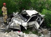 عکس/ سقوط خودرو به دره در بزرگراه شهید خرازی