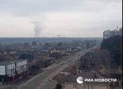 عکس/ اصابت موشک به شمال شرق کیف اوکراین