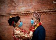 عکس/ برگزاری مراسم عروسی با ماسک