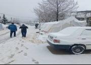 بارش برف در شهر زلزله زده سی سخت آغاز شد