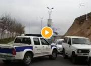 غربالگری مسافران در ورودی تهران به لواسان +فیلم