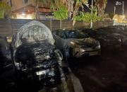 عکس/ ۵ خودروی صهیونیست ها به آتش کشیده شد