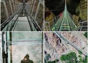 عکس/ اولین پل معلق شیشه‌ای ایران