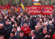 فیلم/ حمل پرچم‌های ارمنستان و روسیه در ایروان