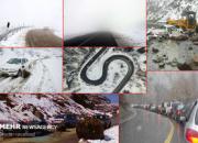  بارش برف و کمبود سوخت در جاده چالوس