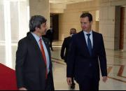 عکس/ اولین دیدار وزیر خارجه امارات با بشار اسد
