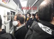 طریقه اجرای طرح فاصله گذاری اجتماعی در مترو تهران +عکس