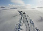 تصویر هوایی از پاکسازی جاده برفی در ترکیه